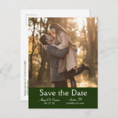 Elegant Minimal laat Lijst Groen sparen de Datum Aankondigingskaart (Voorkant / Achterkant)