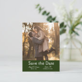 Elegant Minimal laat Lijst Groen sparen de Datum Aankondigingskaart (Staand voorkant)