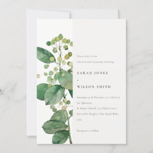 Elegant Minimal Leafy Foliage Greenery Vow Renewal Kaart