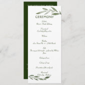Elegant Minimal Leaves Lijst Green Olive Hunter Programma (Voorkant / Achterkant)