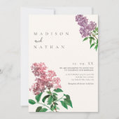 Elegant Minimal Lila Weddenschap Kaart (Voorkant)