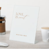 Elegant Minimal Love is Sweet Wedding Reclamebord Met Voetstuk (Insitu)