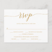 Elégant minimal mariage or carte postale RSVP (Devant)