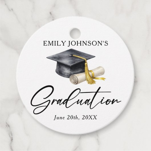Elegant Minimal Minimalist Graduation Bedankjes Labels (Voorkant)