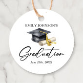 Elegant Minimal Minimalist Graduation Bedankjes Labels