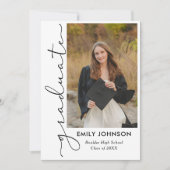 Elegant Minimal Minimalist Graduation Invitation (Devant)