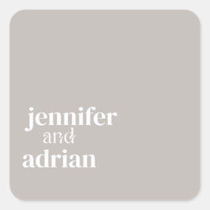Elegant Minimal Modern Wedding Envelope Square Vierkante Sticker