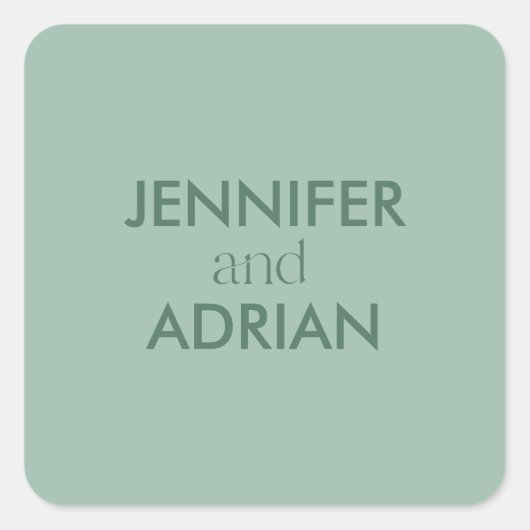 Elegant Minimal Modern Wedding Envelope Vierkante Sticker (Voorkant)