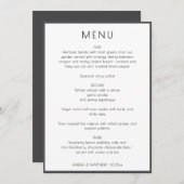Elegant Minimal Modern White Simple Wedding Dinner Menu (Voorkant / Achterkant)