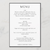 Elegant Minimal Modern White Simple Wedding Dinner Menu (Voorkant)