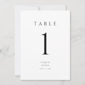 Élégant minimal moderne Mariage Numéro de table (Devant)