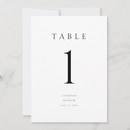 Élégant minimal moderne Mariage Numéro de table (Devant)