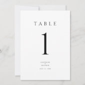 Élégant minimal moderne Mariage Numéro de table (Dos)