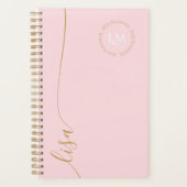 Elegant Minimal Monogram Initialen Script Name Planner (Voorkant)