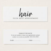 Elégant minimal Noir Blanc cheveux rendez-vous (Devant & derrière)