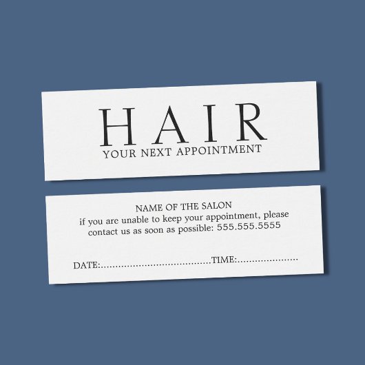 Elégant minimal Noir Blanc cheveux rendez-vous