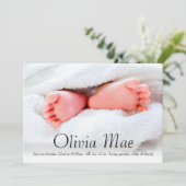 Elegant Minimal Photo Birth Annoucement Aankondiging (Staand voorkant)