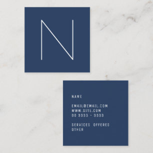 Elegant Minimal Plain Navy Peony Mode Vierkante Visitekaartje