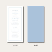 Elegant Minimal Powder Blue Wedding Menu