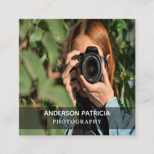 Élégant minimal QR Code Carte de visite photo comp (Devant)