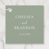 Elegant Minimal Rustic Sage Green Script Wedding Bedankjes Labels (Voorkant)