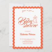 Elegant Minimal Scalloped Baby Shower Invitation (Devant)
