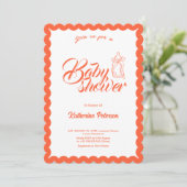 Elegant Minimal Scalloped Baby Shower Invitation (Debout devant)