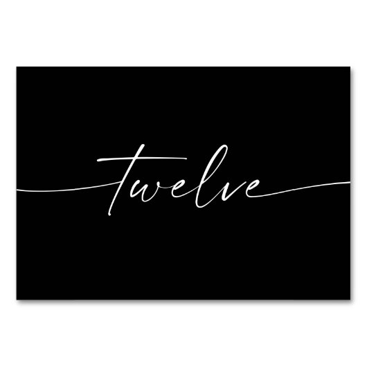 Élégant minimal Script Cartes de tableau Numéros D (Devant)