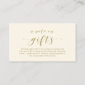 Elegant Minimal script, een briefje over cadeaus Informatiekaartje (Voorkant)