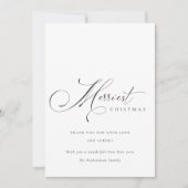 Elegant Minimal Script Merry Kerst Groet Feestdagenkaart (Voorkant)