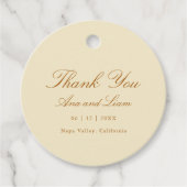 Elegant Minimal Script Modern Bedankt bruiloft Bedankjes Labels (Voorkant)