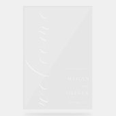 Élégant minimal Script Transparent Mariage Welcome (Recto)