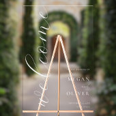 Élégant minimal Script Transparent Mariage Welcome