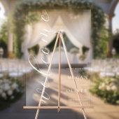 Élégant minimal Script Transparent Mariage Welcome