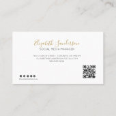 ELEGANT MINIMAL SCRIPT YOUR QR CODE Business Card Visitekaartje (Achterkant)