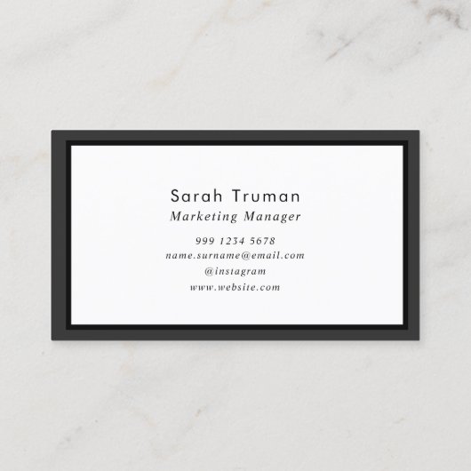 Elegant Minimal Senior Partner Grijs en zwart Visitekaartje (Achterkant)