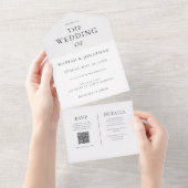 Élégant Minimal Tout En Un Faire-part de mariage (Déchirure)
