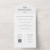 Élégant Minimal Tout En Un Faire-part de mariage (À l'intérieur)