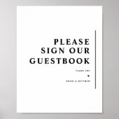 Elegant Minimal Wedding Guest Book Sign Poster (Voorkant)