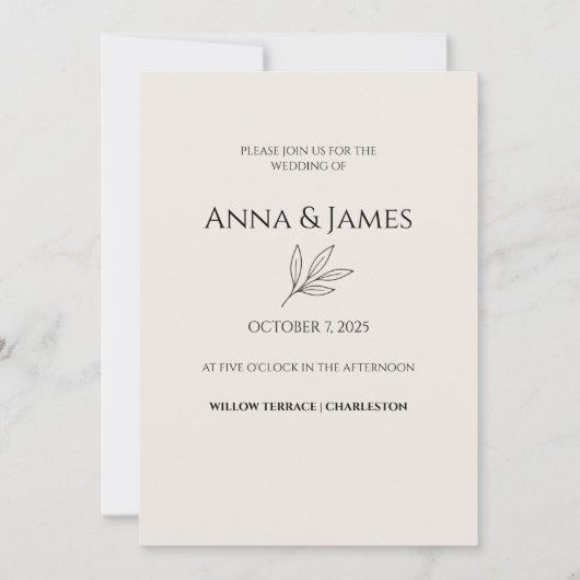 ✨ Elegant Minimal Wedding Invitation ✨ (Devant)