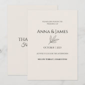✨ Elegant Minimal Wedding Invitation ✨ (Devant / Derrière)