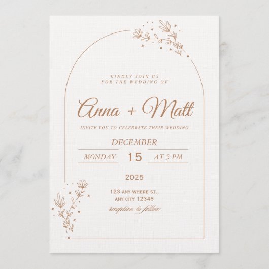 Elegant Minimal Wedding Invitation  (Devant)