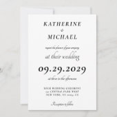 Elegant Minimal White Wedding Invitations (Devant)