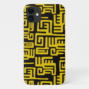 Elegant Minimale Afrikaanse Tribale Gele Lijn iPhone 11 Hoesje