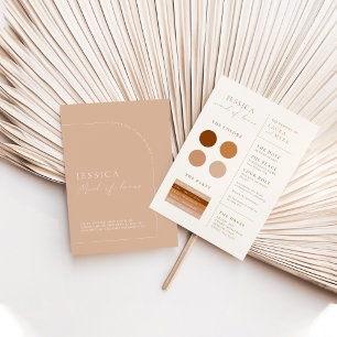 Elegant Minimale Blush Roze Maid of Honor Info Kaa Kaart