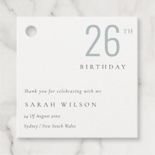Elegant Minimale Bold Dusky Blue Elke zondag Bedankjes Labels