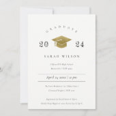 Elegant minimale eenvoudige Gold Foil Graduation P Kaart (Voorkant)