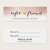 Elegant Minimale Gold Heart Roos Gold Referral Mini Visitekaartjes (Voorkant /achterkant)
