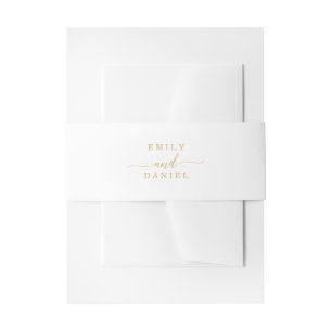 Elegant Minimale Gold Invitation Belly Band Uitnodigingen Wikkel
