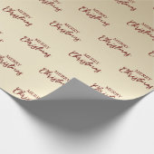 Elegant Minimale Gold Red-kerst Cadeaupapier (Hoek)